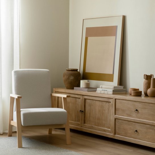 kenay home Butaca tapizada natural Envío gratis