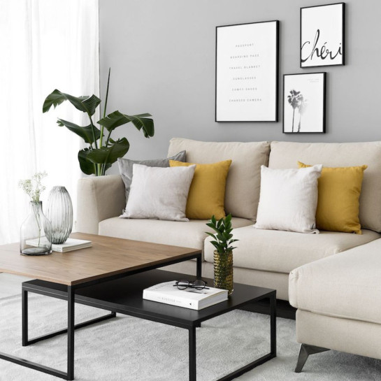 kenay home Mesa de centro rectangular negra 100 Promoción por tiempo limitado