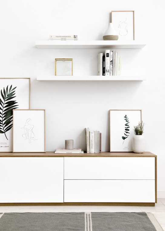 kenay home Mueble TV 200 blanco y roble Grandes descuentos