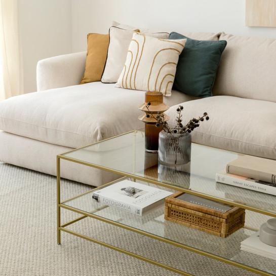 kenay home Mesa de centro rectangular dorada 120 Ofertas de temporada