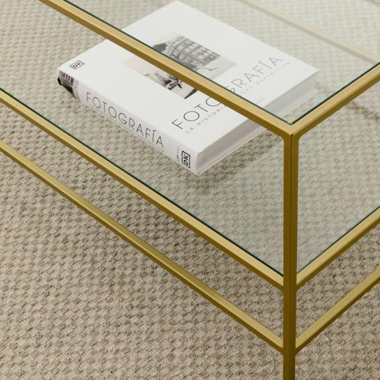 kenay home Mesa de centro rectangular dorada 120 Ofertas de temporada