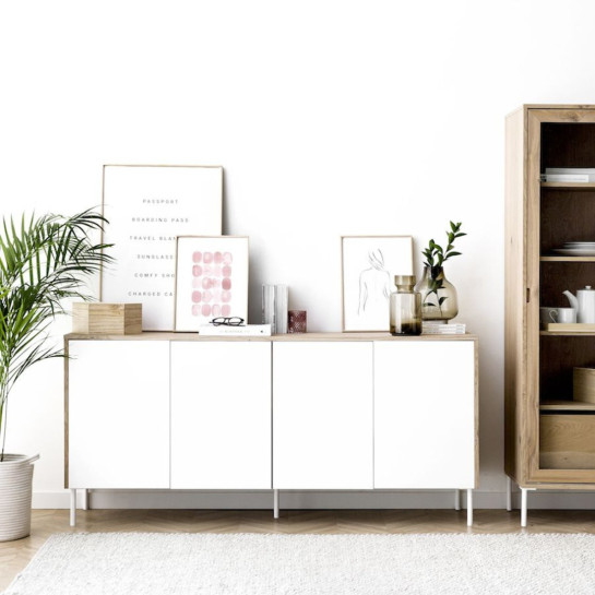 kenay home Aparador 163 blanco y natural Rebajas