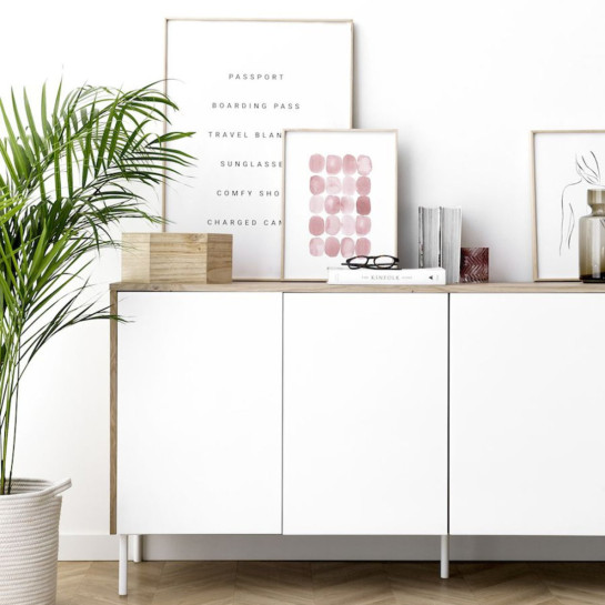 kenay home Aparador 163 blanco y natural Rebajas
