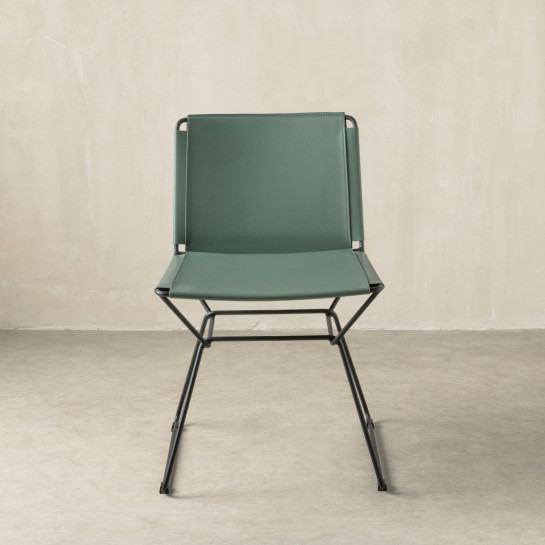 kenay home Silla piel verde En oferta