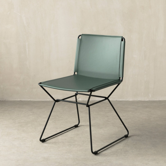 kenay home Silla piel verde En oferta