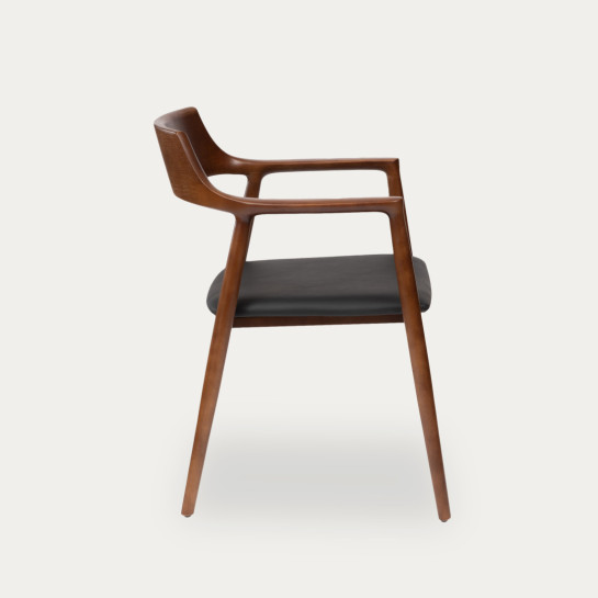 kenay home Silla madera nogal y negro Liquidación