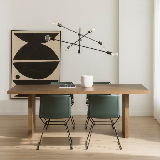 kenay home Mesa de comedor rectangular roble oscuro 220 Promoción trimestral
