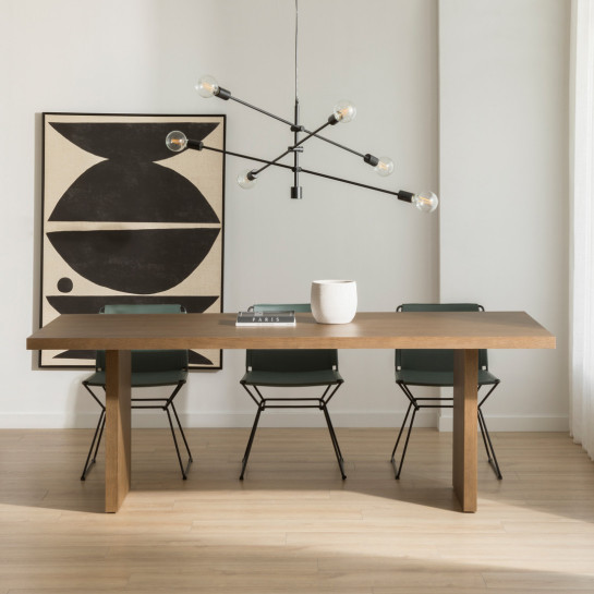kenay home Mesa de comedor rectangular roble oscuro 220 Promoción trimestral