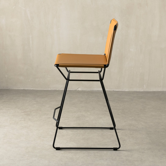 kenay home Taburete piel camel Grandes descuentos