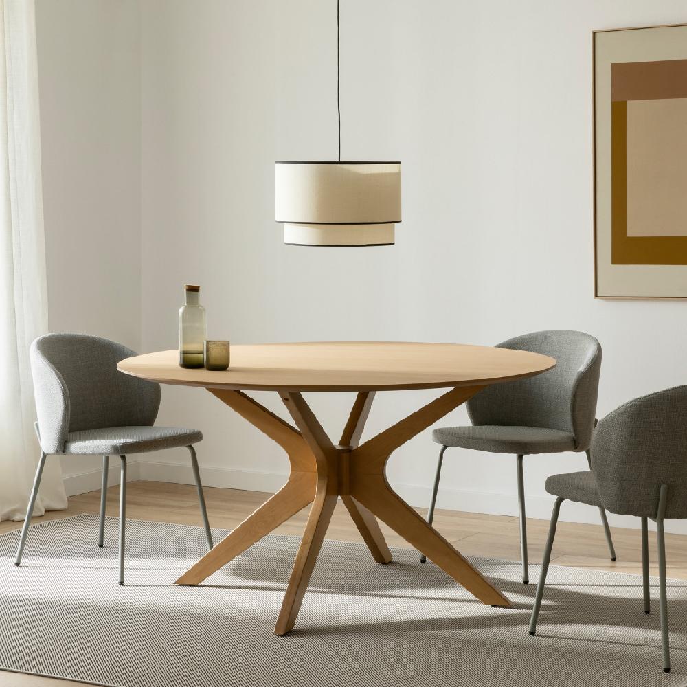 kenay home Mesa de comedor redonda natural 140 Libre de impuestos