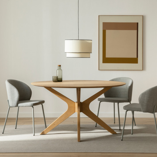 kenay home Mesa de comedor redonda natural 140 Libre de impuestos