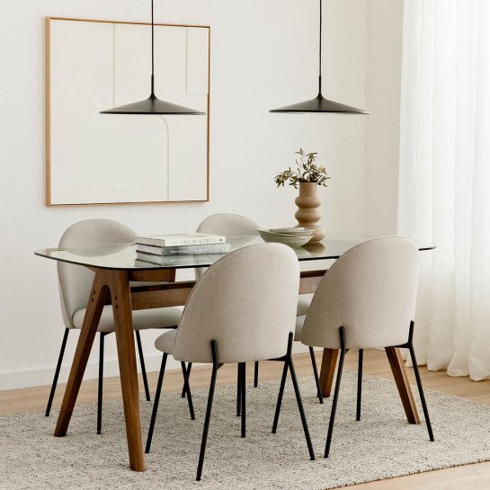 kenay home Mesa de comedor rectangular nogal 160 Oferta exclusiva