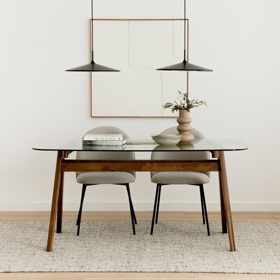 kenay home Mesa de comedor rectangular nogal 160 Oferta exclusiva