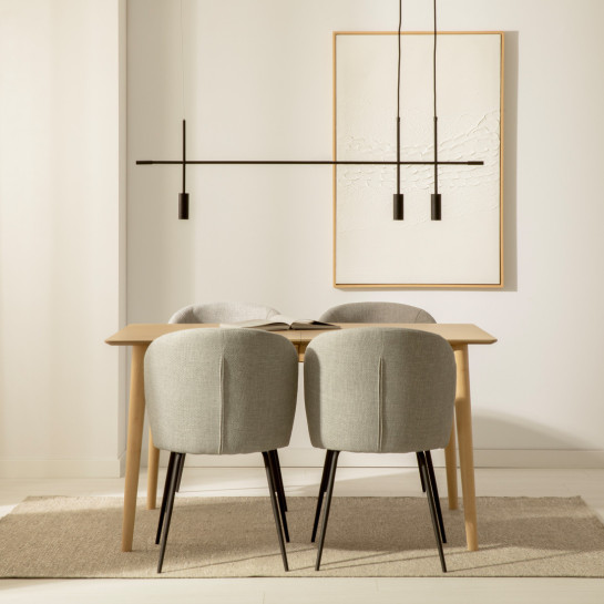 kenay home Mesa de comedor extensible rectangular natural 140 Última moda