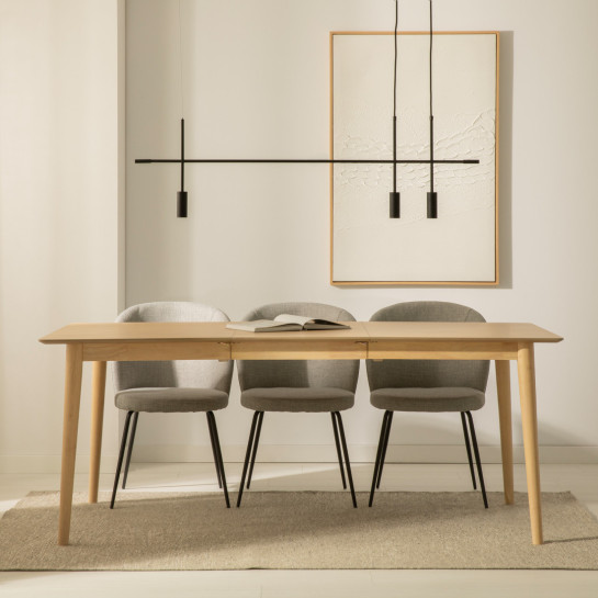 kenay home Mesa de comedor extensible rectangular natural 140 Última moda