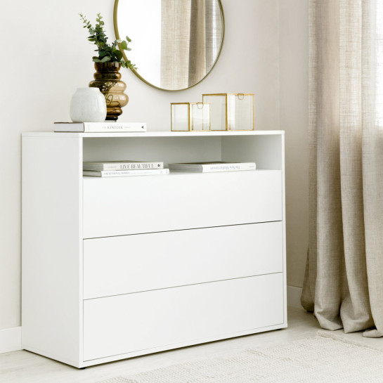 kenay home Cómoda blanca 3 cajones Rebajas de fin de temporada