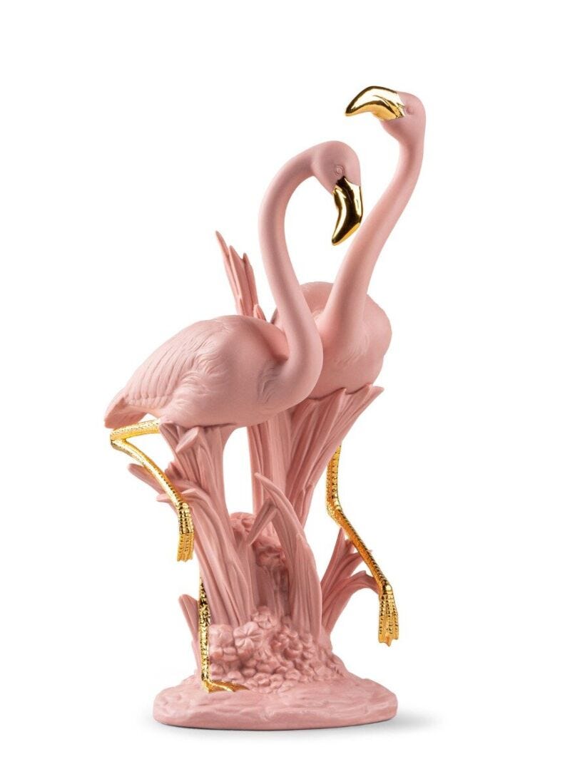 lladro Escultura Flamencos. Rosa lladro Escultura Flamencos. Rosa