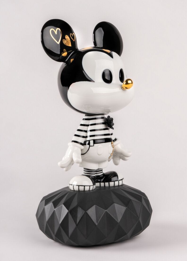 lladro Escultura Mickey in black and white Liquidación