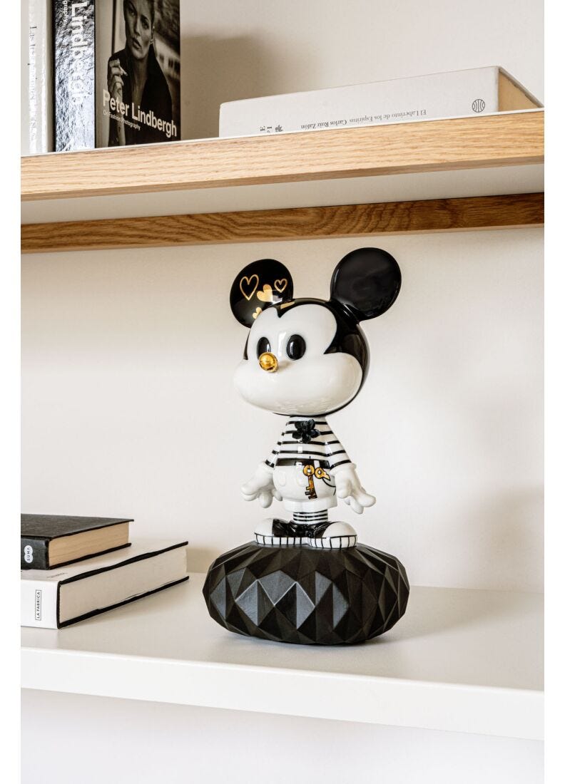 lladro Escultura Mickey in black and white Liquidación