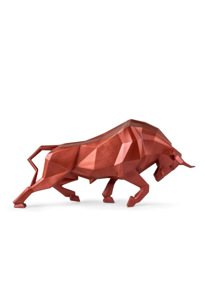 lladro Escultura Toro. Rojo metalizado lladro Escultura Toro. Rojo metalizado