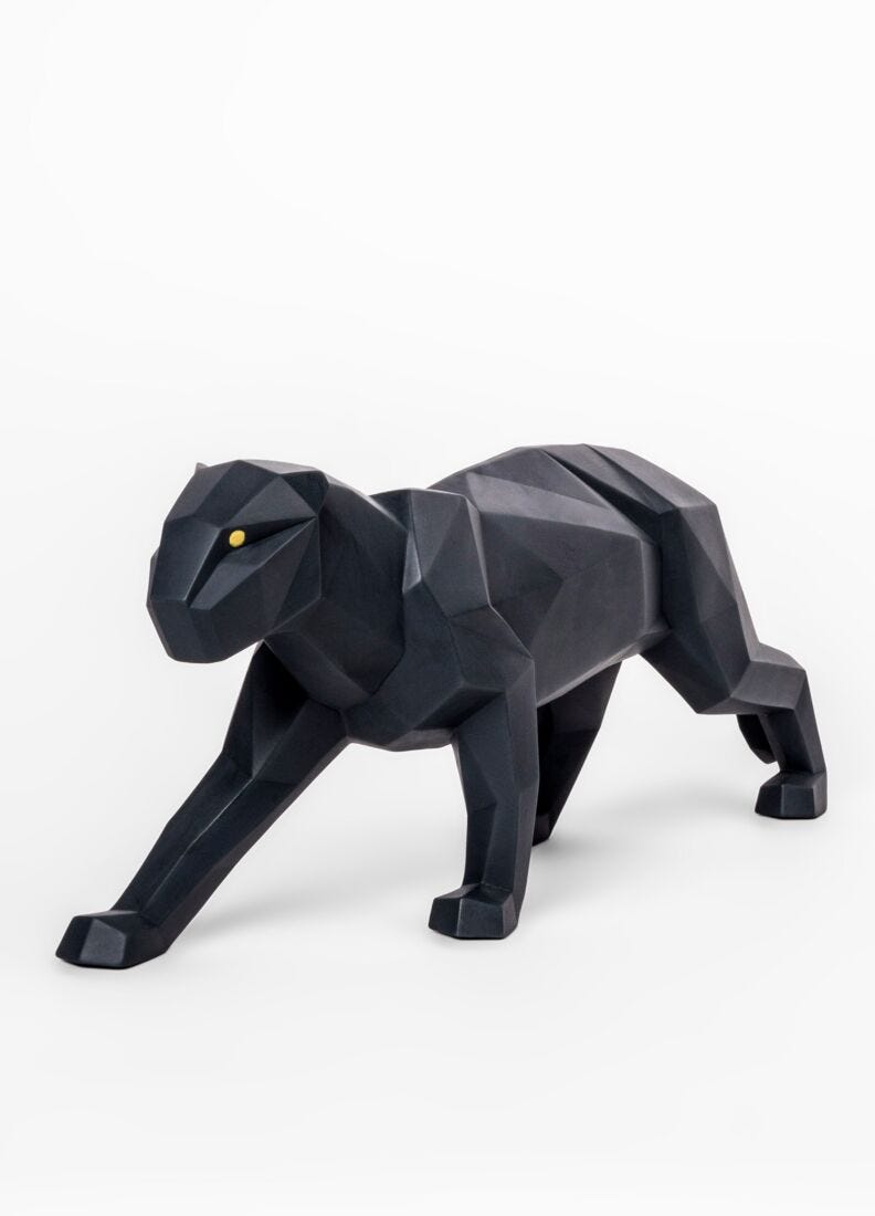 lladro Escultura Pantera. Negro mate Ahorra y exporta