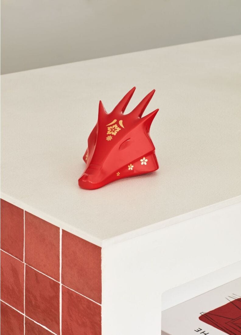 lladro Escultura El Dragón. Rojo - oro Gran oferta