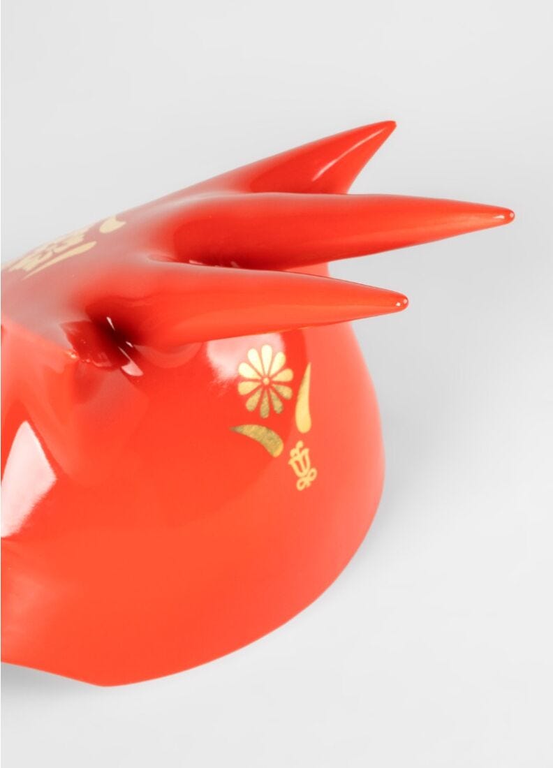 lladro Escultura El Dragón. Rojo - oro Gran oferta