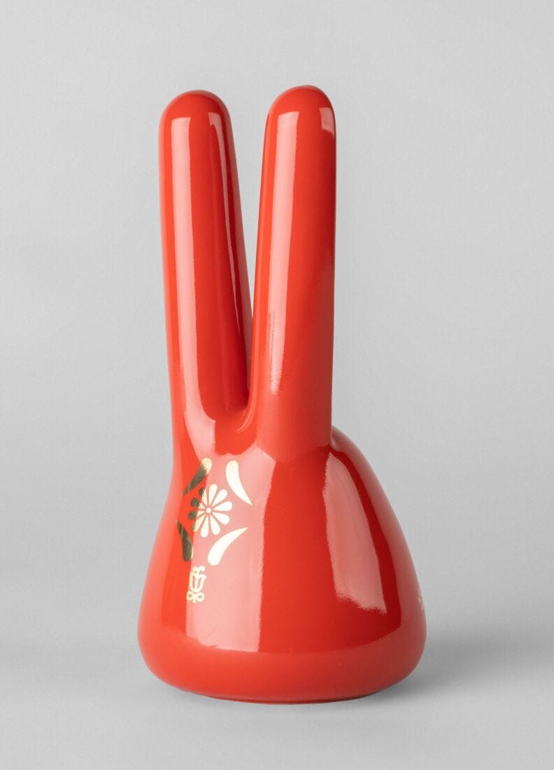 lladro Escultura El Conejo. Rojo - oro Rebajas baratas