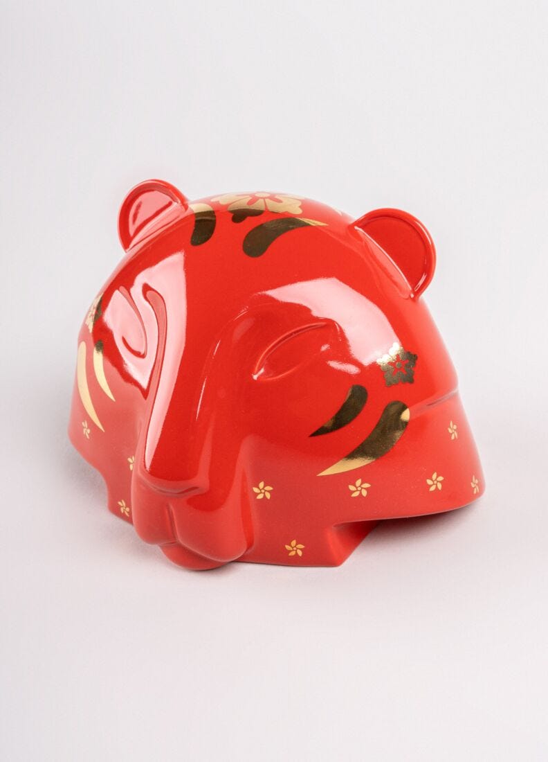 lladro Escultura El tigre. Rojo- oro Rebajas de fábrica