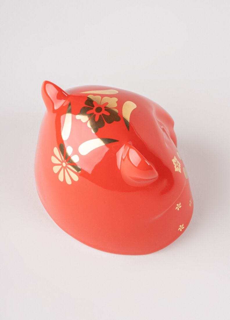 lladro Escultura El tigre. Rojo- oro Rebajas de fábrica