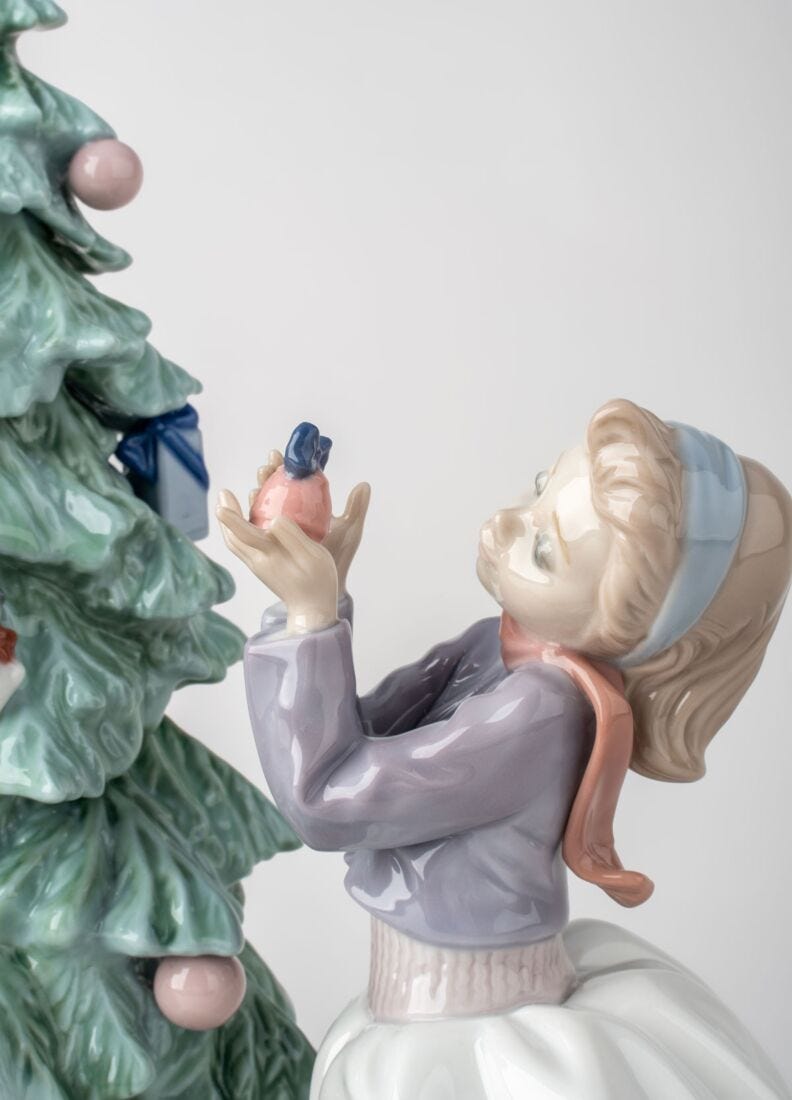 lladro Figura niños Arreglando el árbol de Navidad Devoluciones gratuitas