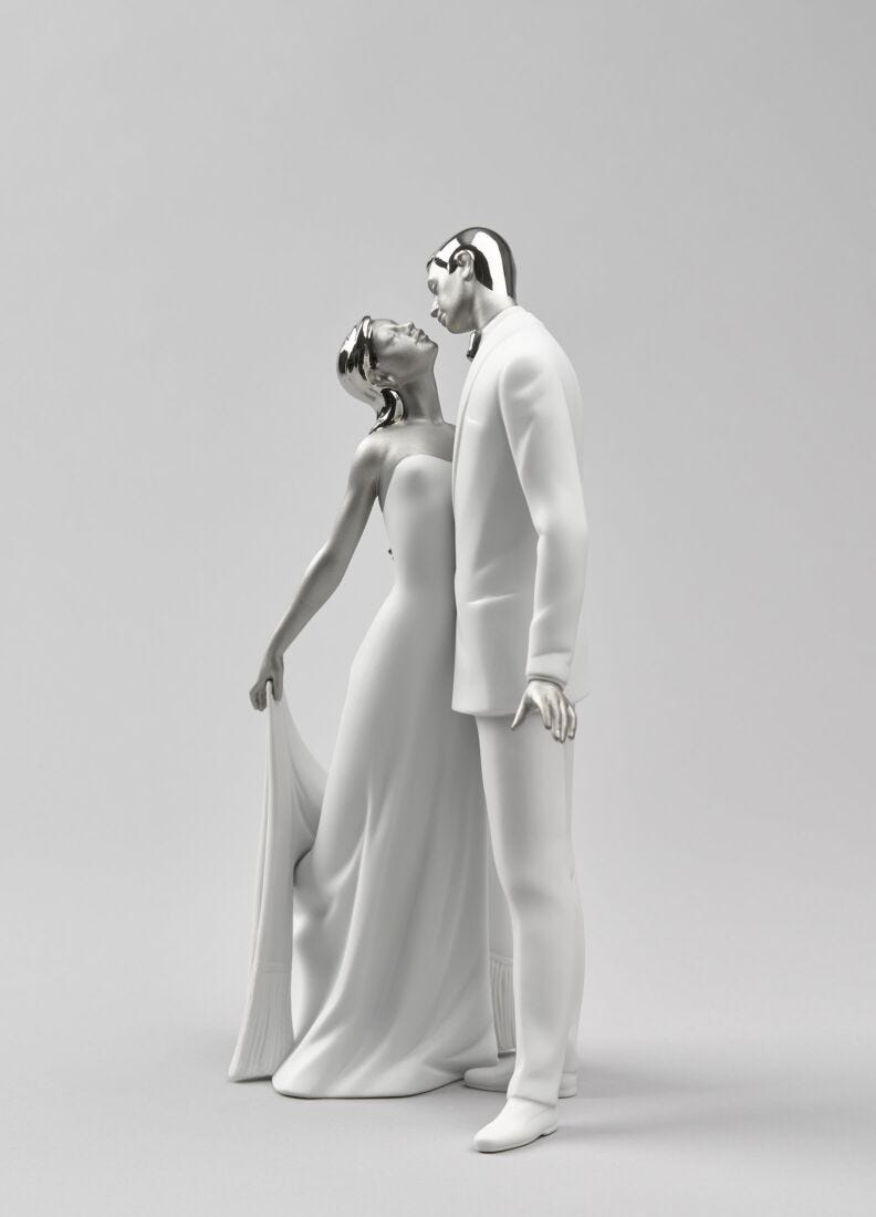 lladro Figura joven pareja Feliz aniversario. Lustre plata Ofertas