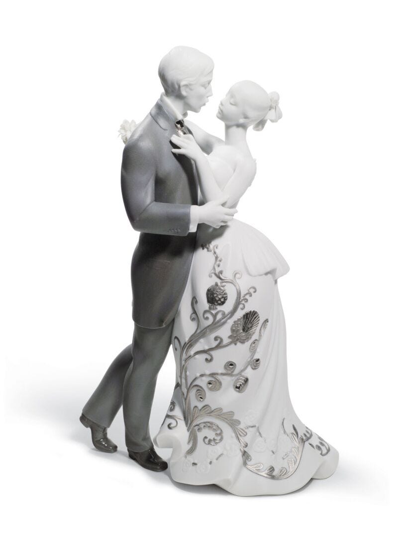 lladro Figura pareja El vals de los novios. Lustre plata Envío gratis