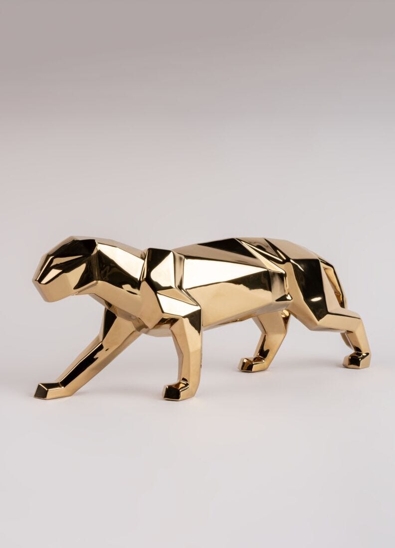 lladro Escultura Pantera. Oro Oferta exclusiva