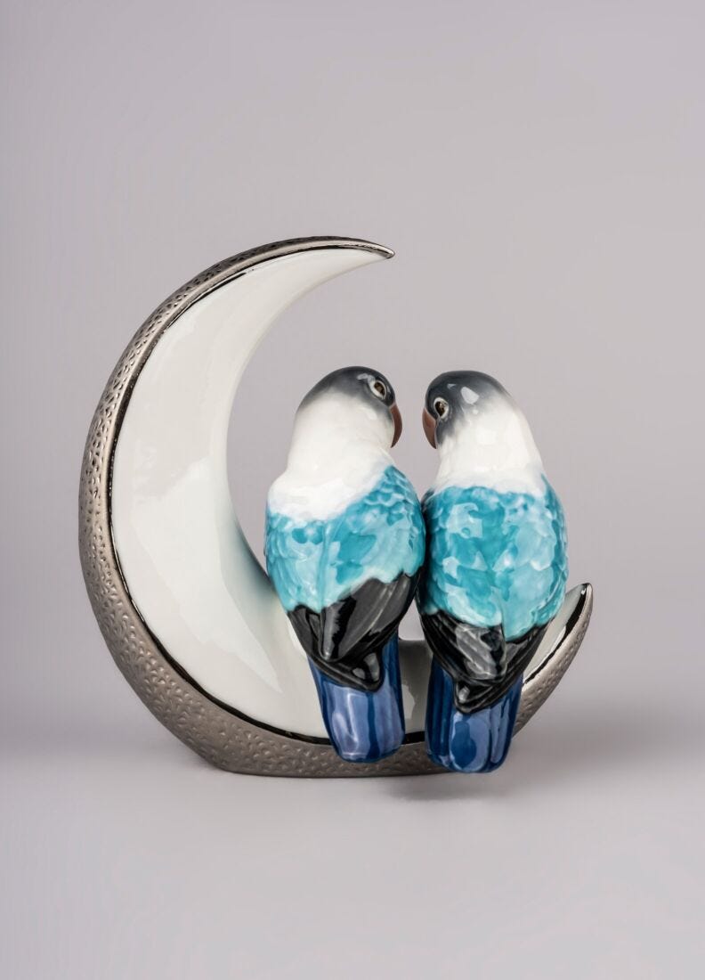 lladro Figura pájaros Llévame a la luna. Lustre plata Mejor oferta