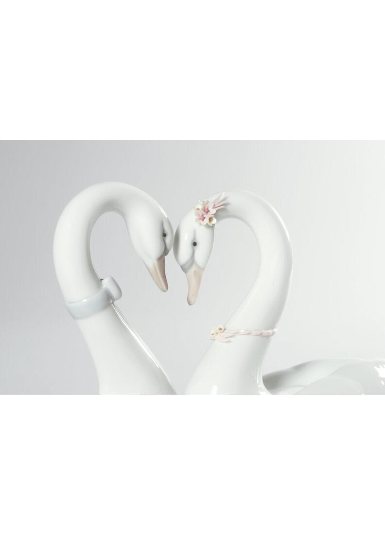 lladro Figura cisnes Corazón blanco Envío gratis
