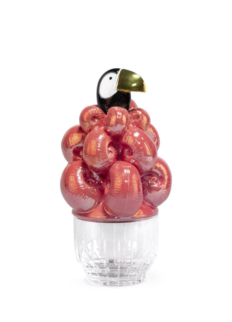 lladro Cubitera Tucán. Lustre dorado