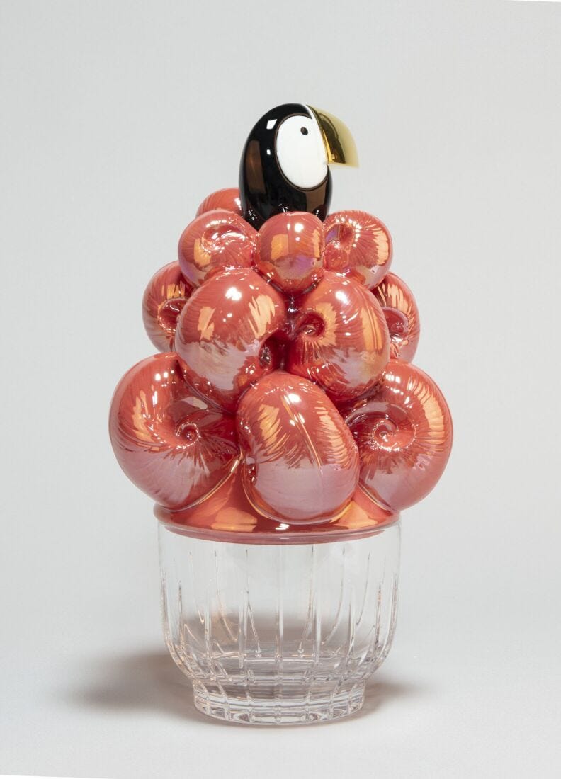 lladro Cubitera Tucán. Lustre dorado Rebajas top