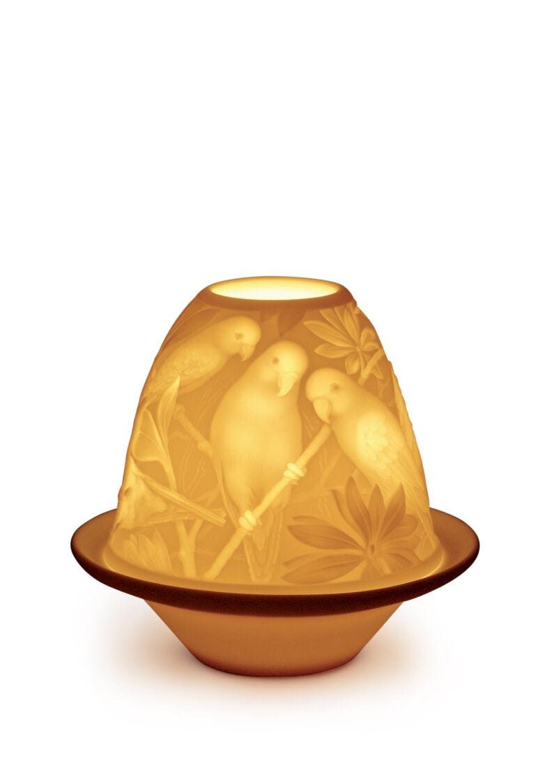 lladro Litofanía Loros con plato