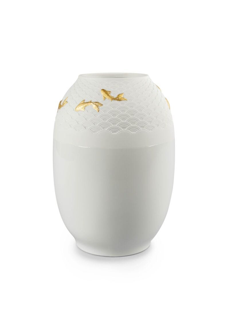 lladro Jarrón Koi. Lustre oro Ofertas