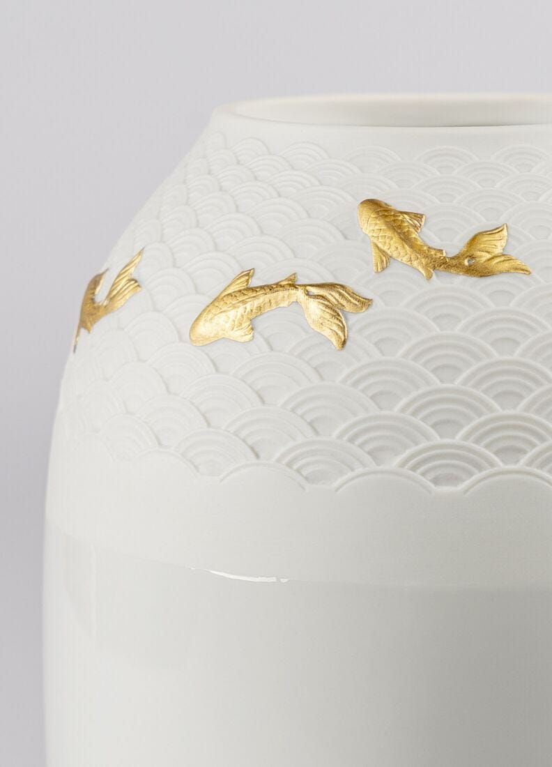 lladro Jarrón Koi. Lustre oro Ofertas