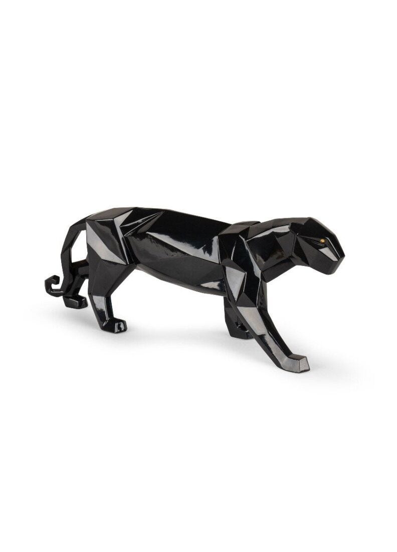 lladro Escultura Pantera. Negro brillo Rebajas online