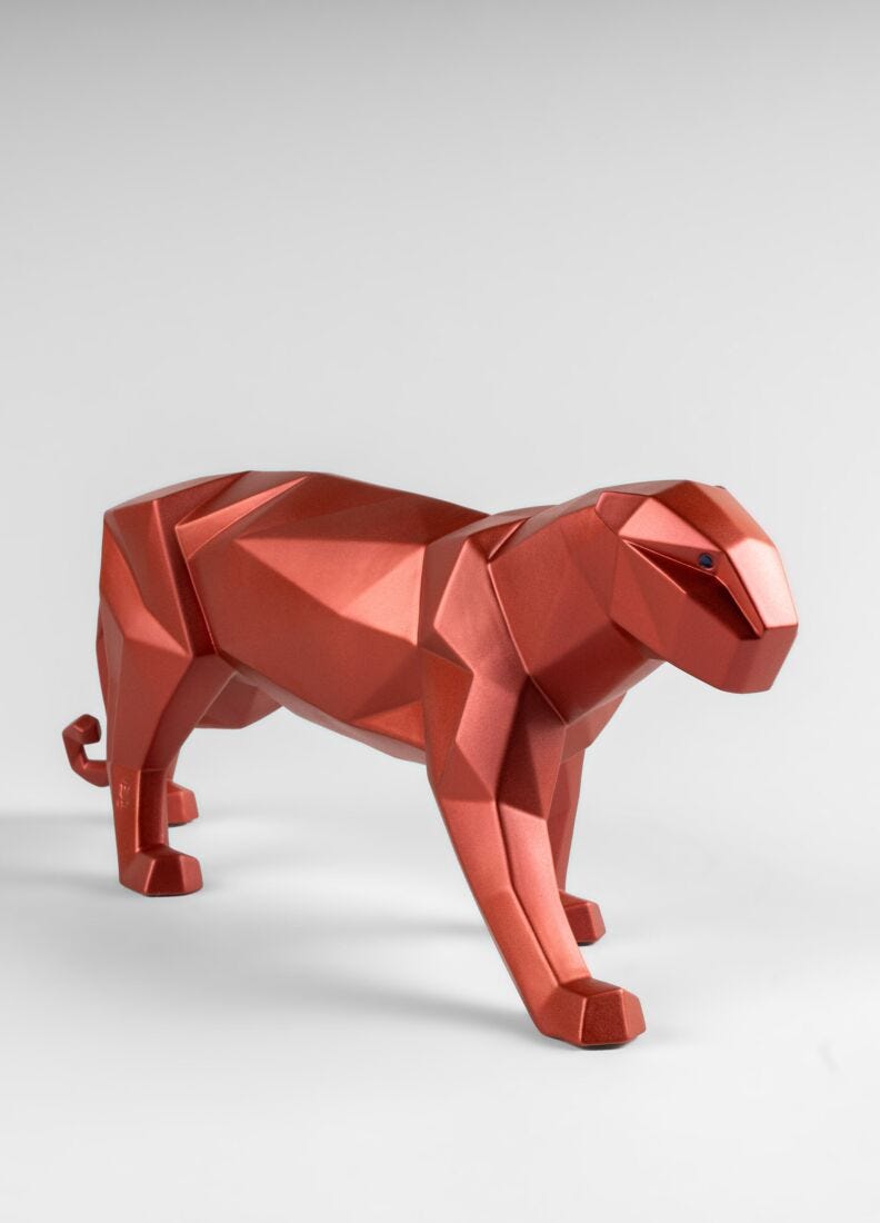 lladro Escultura Pantera. Rojo metalizado Rebajas top