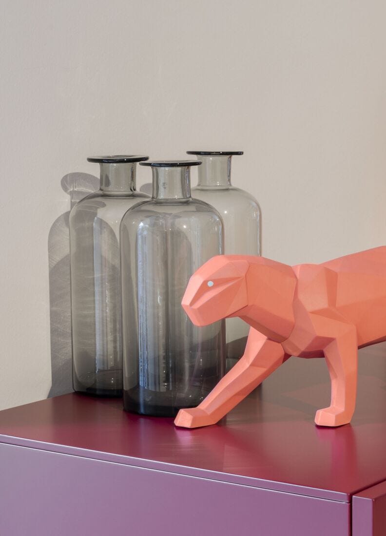 lladro Escultura Pantera. Coral mate Envío gratis