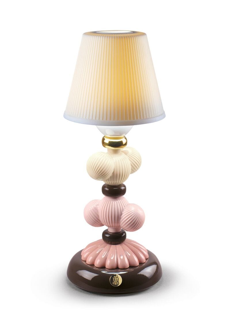 lladro Lámpara de mesa Firefly Cactus otoño dorado. Rosa
