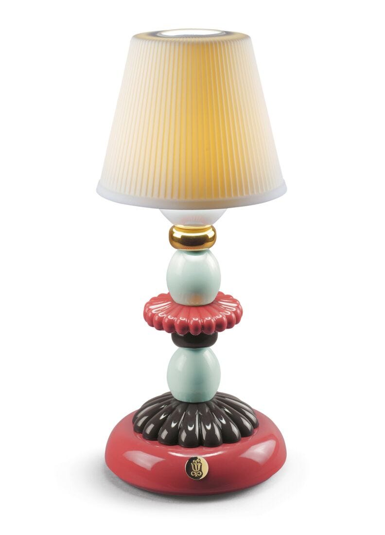 lladro Lámpara de mesa Firefly Lotus otoño dorado. Coral