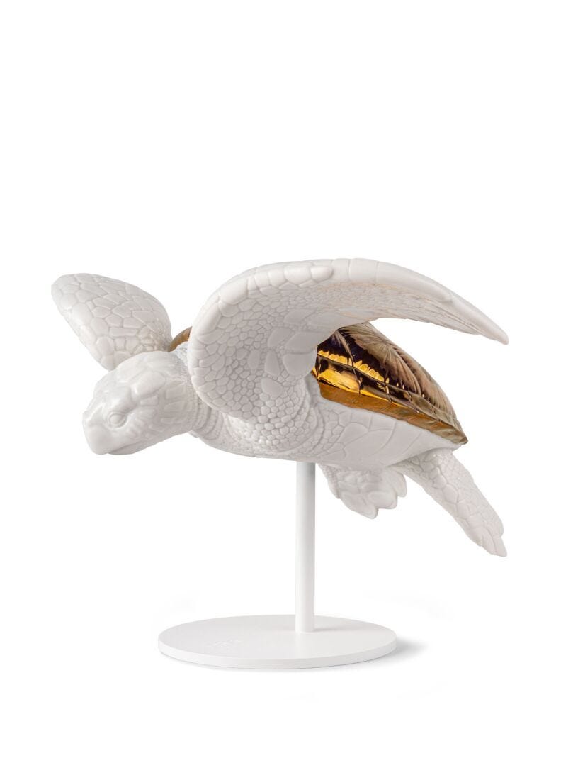 lladro Escultura Tortuga marina I (blanco - cobre)