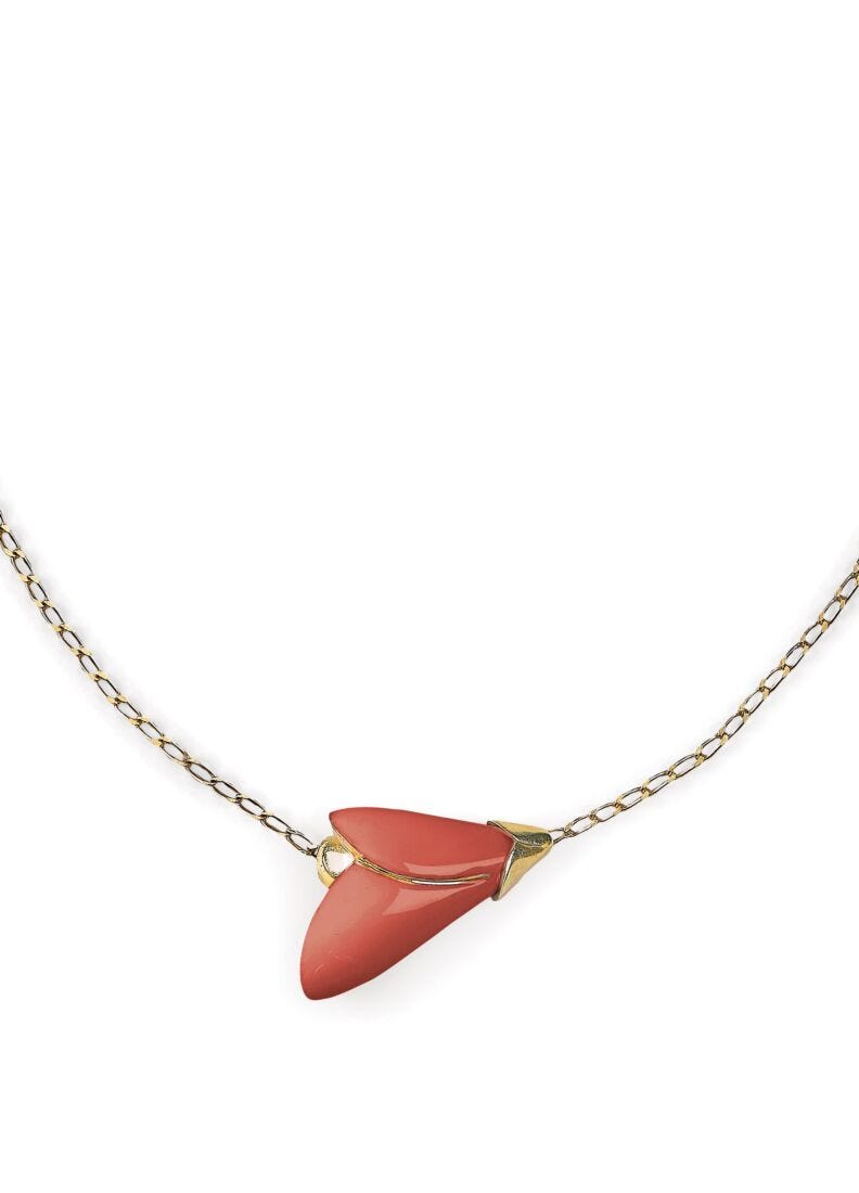 lladro Colgante Heliconia. Coral Descuento por venta flash