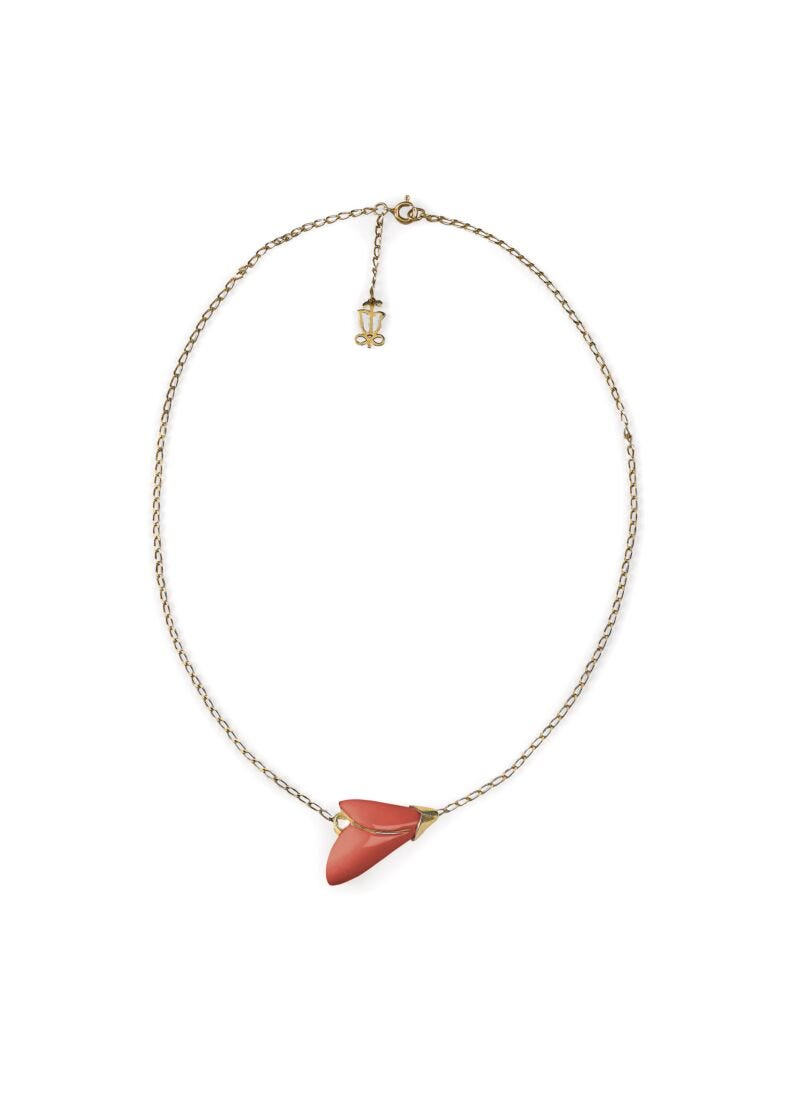 lladro Colgante Heliconia. Coral Descuento por venta flash