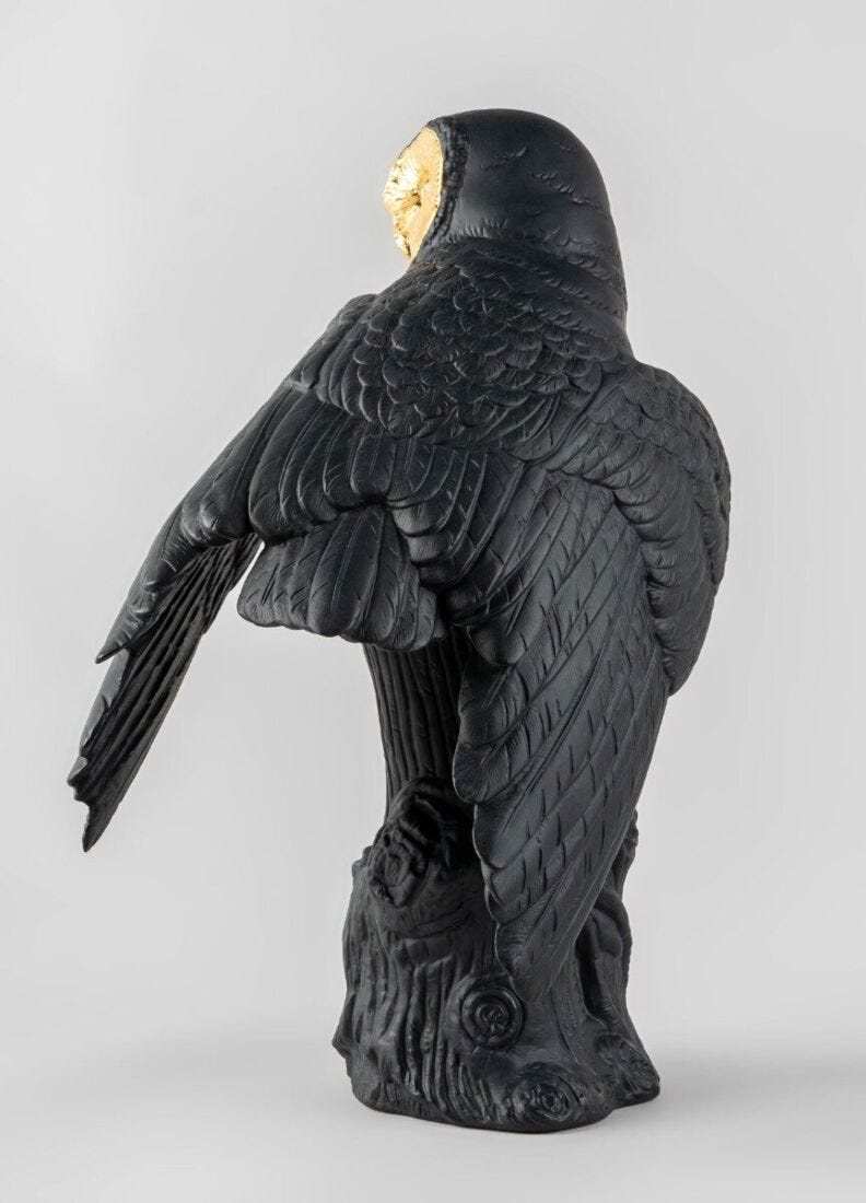 lladro Escultura Lechuza. Negro-dorado. Serie Limitada Rebajas de fábrica